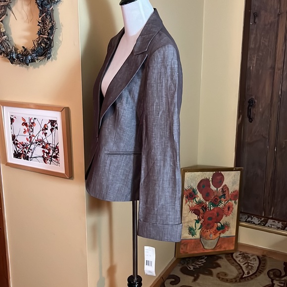 Lafayette 148 NY Size 12 Blazer Jacket Virgin Wool + Linen $488 NEWS - Picture 4 of 13